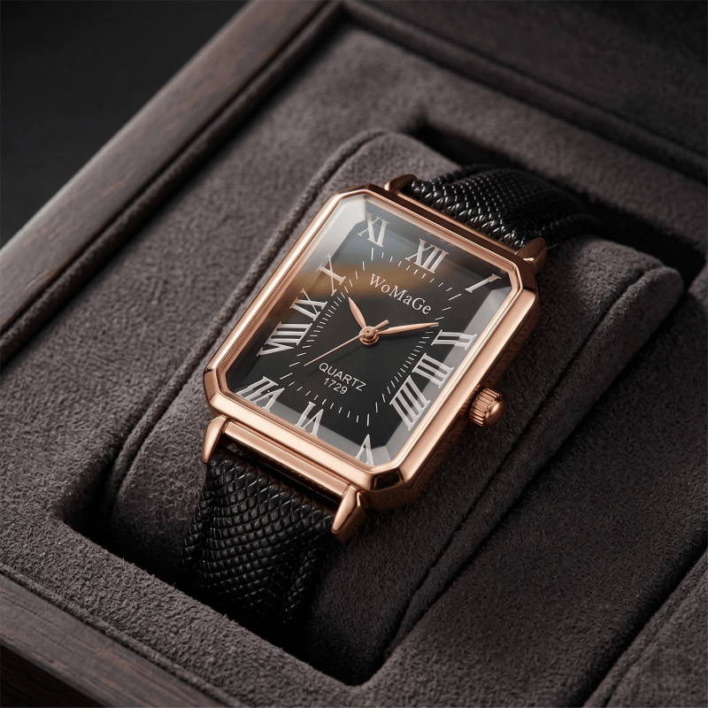 Luxury Watch Top 10 - แบรนด์ชั้นนำหรูหราผู้หญิงนาฬิกาแฟชั่นนาฬิกาข้อมือควอตซ์ทรงสี่เหลี่ยมสำหรับผู้หญิงย้อนยุคที่หรูหราสุภาพสตรีนาฬิกาของขวัญมงเตร เฟมม์