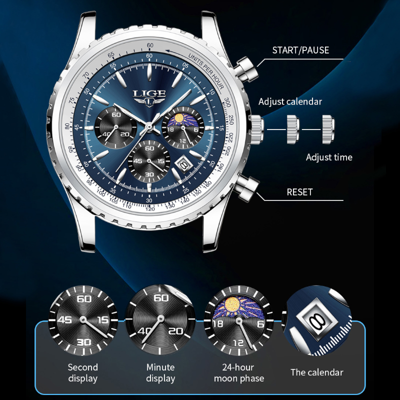 นาฬิกาควอทซ์หรูหราแบรนด์ Lige  - Luxury Watch Maker บทวิจารณ์และราคา
