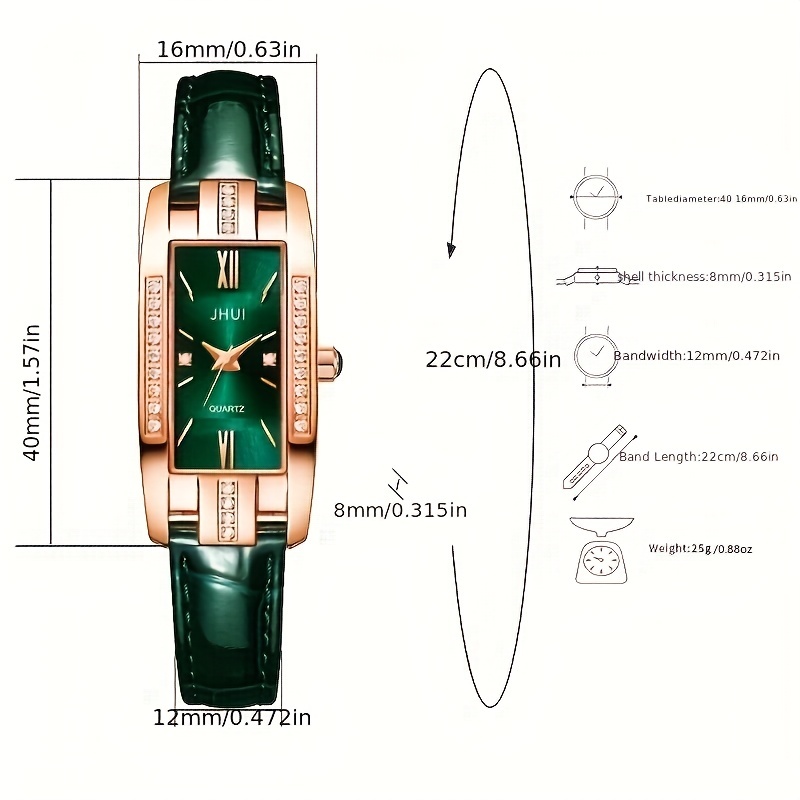 นาฬิกาควอตซ์หรูหราประดับเพชรเท - Luxury Watch Gift For Her บทวิจารณ์และราคา