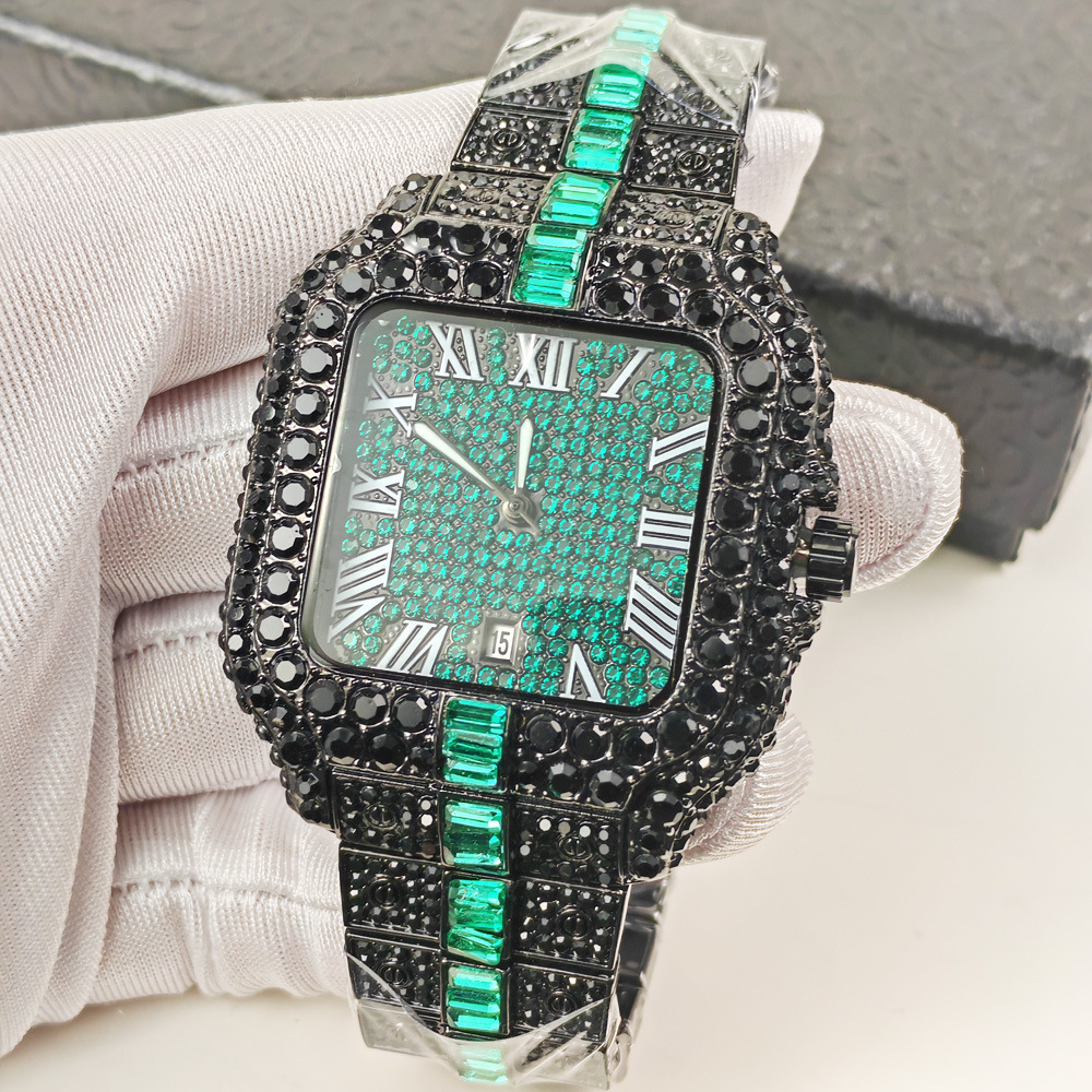 นาฬิกาควอตซ์ฮิปฮอปสีดำประดับเพ - Luxury Watch Iceberg บทวิจารณ์และราคา