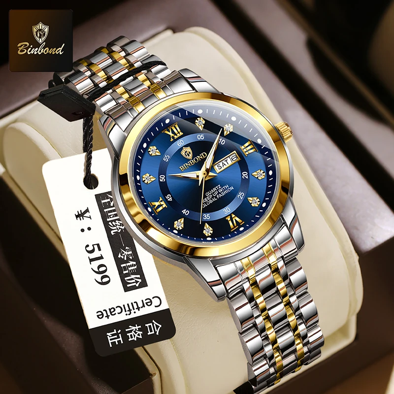 นาฬิกาข้อมือควอตซ์ BINBOND B71 - Luxury Watch Top 10 บทวิจารณ์และราคา