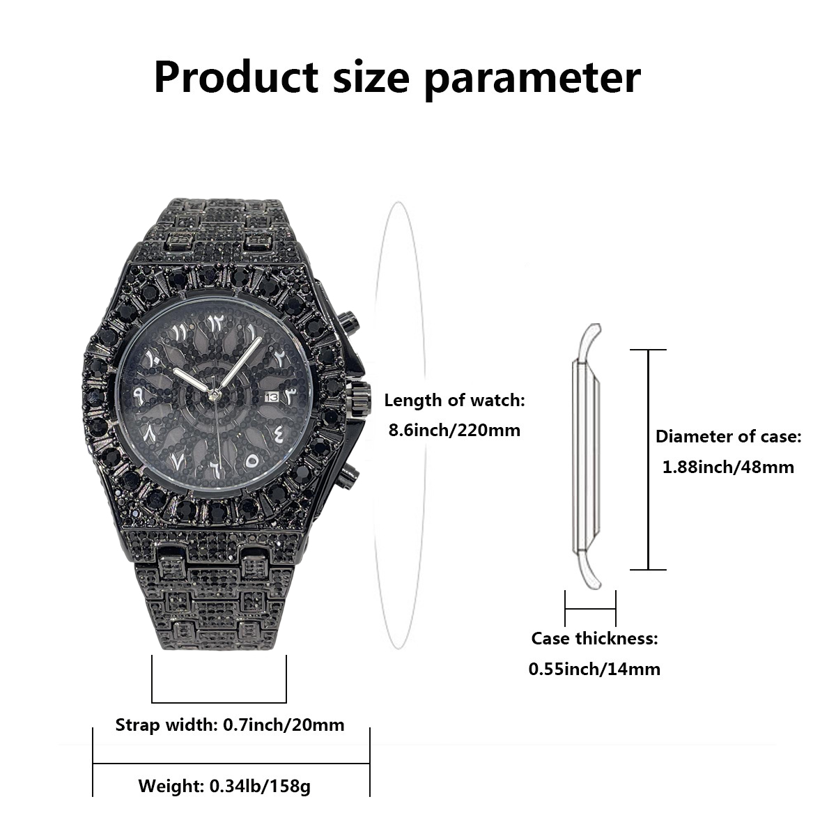 นาฬิกา UNIGUET Cool Black Diam - Luxury Watch Iceberg บทวิจารณ์และราคา