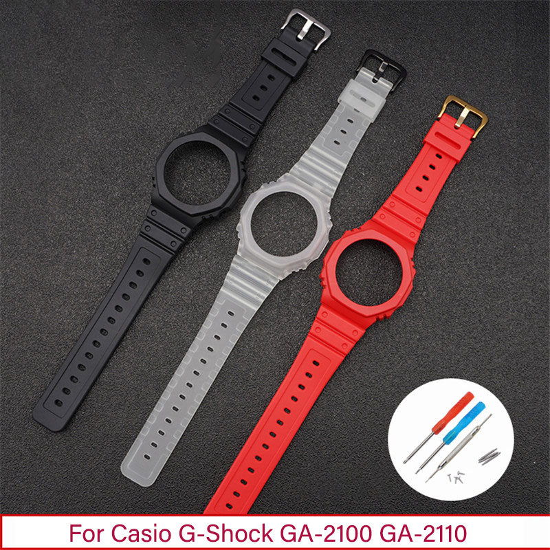 สายเรซิ่น + เคสสำหรับนาฬิกา Ca - Casio Watch G-Shock Ga-2100 บทวิจารณ์และราคา